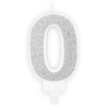 Number Candle - 0 – Silver
